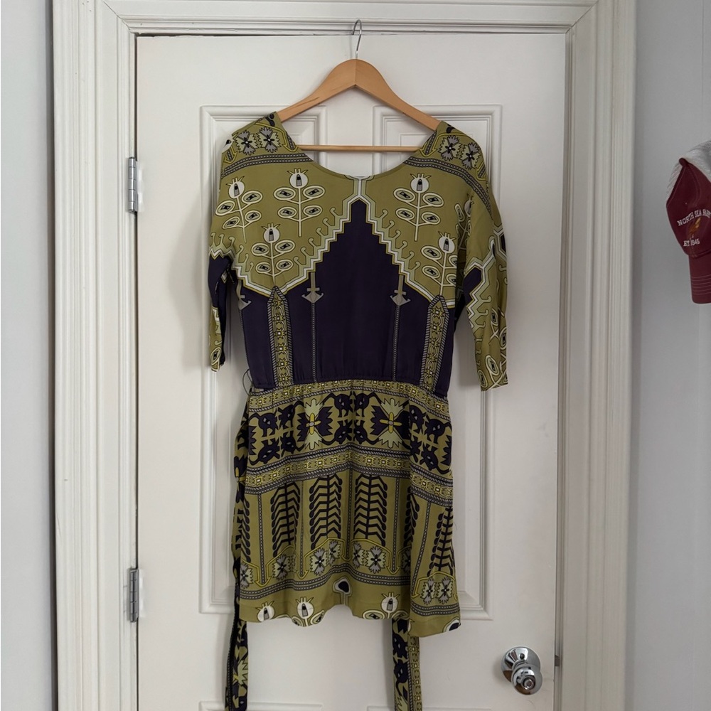 Mara Hoffman Olive and Black Mini Dress